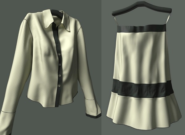 obj blouse skirt - Blouse and skirt by btbt